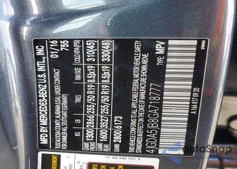 2016 Mercedes-Benz Gle 350 from USA, damaged, VIN 4JGDA5JB8GA718777